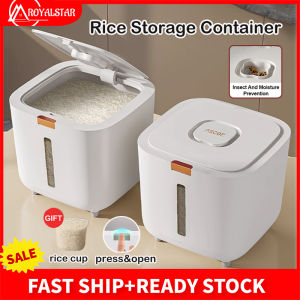Royalstar Rice Dispenser 10KG Sealed Rice Storage Container Moisture-proof & Insect-Proof Cereal Storage Container Food Storage Box with Measuring Cup
