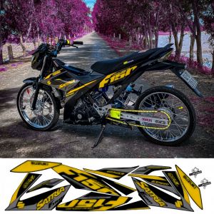 Tem rời Satria Fi 150cc - Mẫu F150. Chất liệu PPF Cao Cấp : 3 Lớp Chống Nước Chống Phai Màu. Nhãn Dán Decal
