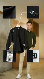 Nakabi Kemeja Pique Long Sleeve Slim Fit - Kemeja Lengan Panjang Pique Premium