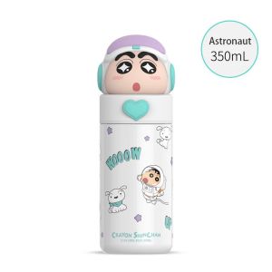 XW | X&W for Crayon Shin-chan Thermos Cup 350ML Cartoon Vacuum Flask Leak-proof Thermal Mug with Doll Lid Anime-themed Cups for Kids