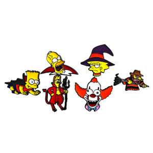 Bandai | 4-8pcs Funny Animated Family Themed Hard Enamel Lapel Pins Collectible Metal Badges Jewelry Gift for Backpack Clothing Decor
