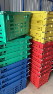 ตะกร้าผลไม้ ตะกร้าหูเหล็ก ลังหูเหล็ก ขนาด 25 กิโลกรัม