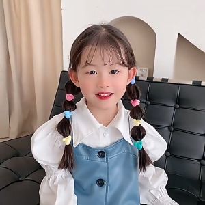 SK-C770 Ikat Rambut Mini Anak Perempuan 10IN1 Motif Love Korean Fashion / Set Aksesoris Rambut Anak Karakter Lucu Import