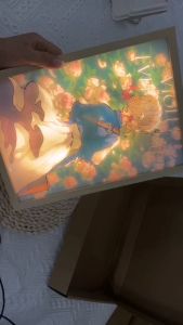 SG STOCK  🎁🎊 New year gift Led Light Painting USB Plug-In Bedside Atmosphere 3 Colors Anime landscape Table Lamp Wall Artwork Decor Gift