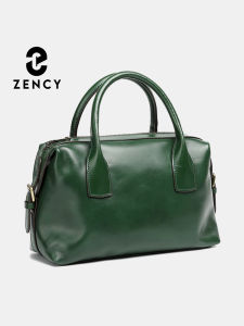Zency Vintage Xanh Da Thật Chính Hãng Da Top-Túi Đựng Nữ Boston Đeo Vai Túi Xách Tay Đeo Ngang Dung Tích Lớn Lót Bông
