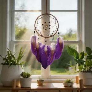 Bohemian Handmade Dream Catcher Native Style Feather & Bead Wall Hanging Decor for Bedroom Living Room Home & Wedding