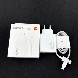 Xiaomi | 67W Xiaomi Turbo Fast Charger Set 6A Type C Cable Super Fast Charging Wall Adapter for Mi 14 13 12 17 Ultra 9 Redmi POCO EU Plug