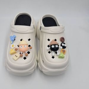 10ชิ้น/เซ็ต Crocs Jibbitz สวยงาม3D การ์ตูนลูกบอลถ่านหินหัวเข็มขัดรองเท้าสำหรับตุ๊กตาดอกไม้ประดับตกแต่งรองเท้าอาหารที่ถอดออกได้สำหรับ Crocs