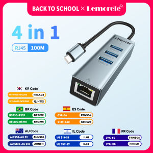 Lemorele | Lemorele TC43L USB Hub 3.0 USB A multiport adapter USB 2.0 hub data transfer gigabit Ethernet RJ45 Docking Station for MacBook