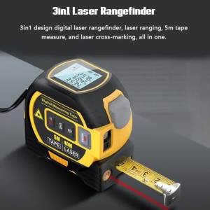 Laser Tape Measure 3 In 1 Digital Tape Measure High Precision Laser Rangefinder Steel Tape Measure High Elasticity