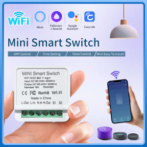 16A 20A Smart WiFi Switch Wireless Light Switch Intelligent Module 2-Way Control CozyLife APP Remote Control Alexa Google Home