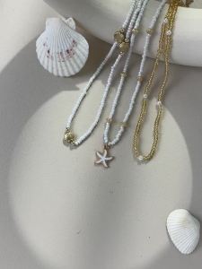 Dây Chuyền Choker Nhiều Lớp Thủ Công Làm Từ Hạt Cườm Dành Cho Nữ Kèm Mặt Dây Chuyền Hình Sao Biển Phong Cách Bohemian Thời Trang Mùa Hè Trang Sức Dự Tiệc Bãi Biển