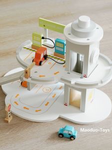 Multi-story Variable Track Car Park Toy with Wash Station