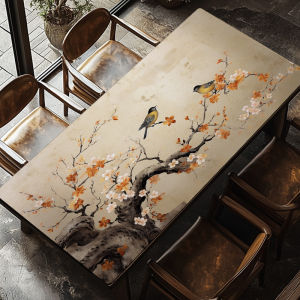 Waterproof Table Mat Luxury Sensation Tea Table Covering Oil Resistant Dining Table Cloth New Chinese Style Customizable PVC Material
