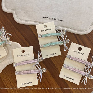 Sweet Fashion Pink Green Butterfly Knot Hair Clip Diamond Studded Side Bangs Hair Clip Hair Accessories Elegant Hair Grips