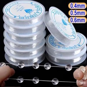 0.4/0.5/0.6mm Transparent Elastic Rope Round Crystal Line Rubber Cord For Jewelry Making Supplies DIY Beading Bracelet