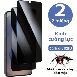 2 Miếng Dán Màn Hình Kính Cường Lực Chống Gián Điệp Cho Samsung Galaxy S25/S24/S23/S22/S21 Ultra/Plus S25 Edge S24 Edge S23 FE Bảo Vệ Toàn Màn Hình Chống Nhìn Trộm