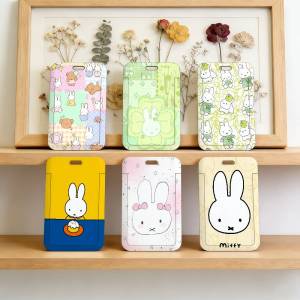 Miffy | Cute M-MiffyS-ES Cartoon Soft Neck Lanyard Plastic ID Card Cover Lightweight Holder Office Work Pass Name Tag Case