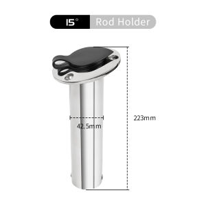 Stainless Steel Boat Fishing Rod Holder Round 15/30/90 Degree with PVC cover Marine Accessories Rod Holder With Cap And Insert