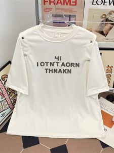 Áo Thun Tay Ngắn Cotton Nguyên Chất Thời Trang Có Thể Tháo Rời Cho Nam Và Nữ Mùa Hè Thường Ngày Dáng Rộng in Chữ Tròn Cổ Tròn