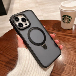 CrashStar ขาตั้งเคสโทรศัพท์กันตกแบบแข็งสีด้าน MagSafe สำหรับ iPhone 15 14 Pro Max Plus 13 Pro Max 12 Pro Max เคสใส่โทรศัพท์แม่เหล็กชาร์จไร้สายฝ้าโปร่งแสงเป็นมิตรกับผิวเคสโทรศัพท์กันกระแทกผู้ขายชั้นนำ