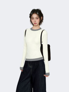 KBVVR | Collar Color Block Slim Fit Long Sleeve Knitwear For Winter