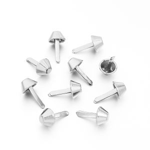50pcs Metal Two-legged Feet Pierced Rivet Stud Spike Spot Nail For Leather Bags Handbag Purse Bottom Protecting DIY Accessories