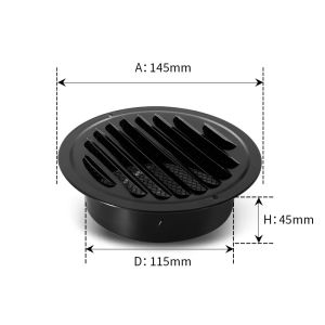 70-200mm Exterior Wall Air Outlet Vent Grille Round Duct Cap Air Ventilation Cover Hole Plug Ventilation System Stainless Steel