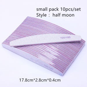 10Pcs Professional Nail File 100/180 Grit Zebra Sandpaper Double-Sided Manicure Tools for Salon Home Nail Care