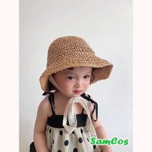 Mũ cói cho bé mũ rơm có dây buộc quai cute bé gái 2-6 tuổi đi biển du lịch Samcos