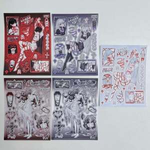 Original Character Stickers Cute Girl Background DIY Base Mobile Phone Case Decorative Paper Products from China