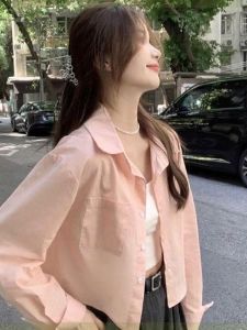 2025 Short Sleeveless Polo Shirt Womens Summer Small Size Versatile Loose Casual Long Sleeve Top UV Protection Open Cardigan Outerwear