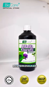 Biocare Alfalfa Chlorophyll Stevia 500ml organic