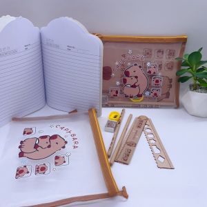 7 Chiếc Capybara Văn Phòng Phẩm Bộ Kawaii Hellokitty Giai Điệu Kuromi Cinnamoroll Đồ Dùng Học Tập Trẻ Em Bút Chì Tẩy Thước Quà Tặng Giáng Sinh