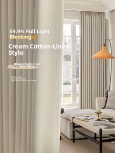 ORIENTAL LAN | Thick Sunscreen Insulation Cotton and Linen Curtains