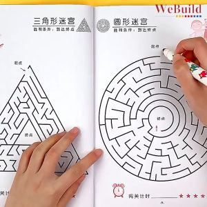 魔法迷宫（全套1册）儿童左右脑开发逻辑思维早教启蒙专注力训练游戏书 Children Chinese Magic Maze Drawing Work Book Buku WeBuild