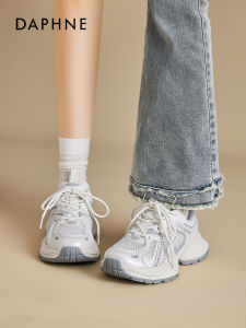 Daphne White Dad Shoes Womens 2025 New Summer Ultra-Hot Mesh Shoes Breathable Mesh Surface Thick Bottom Sports Shoes