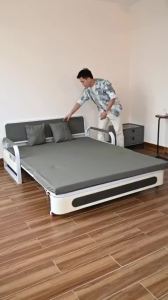 Sofa Giường Gấp Gọn Thành Ghế Ghế Sofa Thông Minh Có Ngăn Chứa Đồ Đệm Mút Bọt Biển Bọc Vải Nano Chống Thấm Nước Chống Bám Bụi