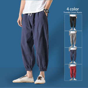 Breathable Linen Shorts For Men 7/9 Quarter Length