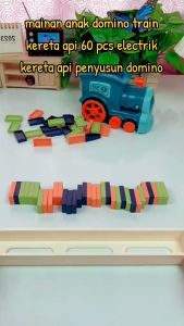 Mainan Anak Cowok Kereta Api Domino Games Elektrik Permainan Domino Balok