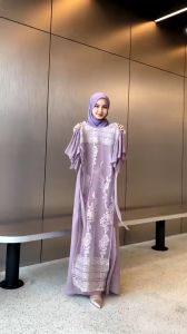 DELILAH DRESS + OUTER BRUKAT ETNIK MOTIF PREMIUM GAMIS BROKAT WANITA KONDANGAN SET INNER DRESS DAN OUTER GAUN BRIDESMAID GAMIS TERBARU LEBARAN
