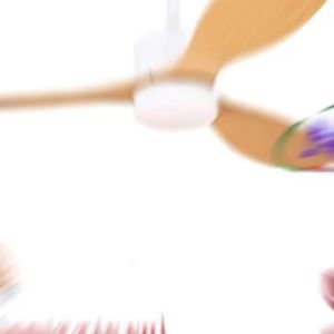 Đèn quạt trần led hiện đại - Đèn quạt trần trang trí - Quạt trần hiện đại cánh nhựa Qvifa-400/Vàng/Led lắp nhà sách Gara Ô tô