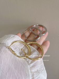 Elegant Vintage Hong Kong Style Hoop Earrings Womens Fashion Jewelry Slimming Personality Dangle Studs Alloy/Plated