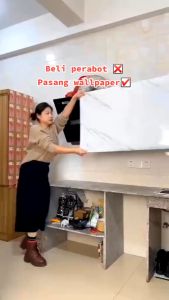 PROMO!!! Wallpaper Stiker Dinding Motif Marmer Bahan PVC UK 60 X 100 CM Waterpoof Tahan Api & Mudah Dibersihkan