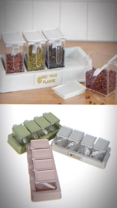Bộ 4 lọ đựng gia vị có thìa Việt Nhật kiểu dáng đẹp sạch sẽ gọn gàng an toàn phù hợp cho mọi không gian nhà bếp