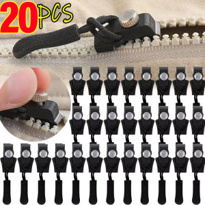 20Pcs Universal Zipper Repair Kit Quick Instant Detachable Zipper Head Replacement Zipper Slider Pull for Jacket Bags Coat Free Sewing