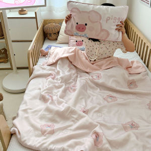 Class a 60-Strand Lyocell Summer Quilt Childrens Cool Cartoon Air Conditioner Quilt Washable Kindergarten Cooling Thin Quilt Summer
