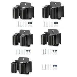 Broom Holder Wall Mount Mop Holder Wall Mounted Stainless Steel Broom Hanger with Screws Garden Outdoor Tool Organizer