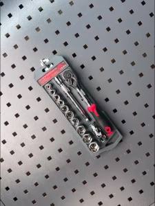 Hi-Spec | 13PC Socket Ratchet Set 1/4 3/8 1/2 Inch Drive CRV Steel Metric SAE Socket Wrench Kit Mechanical Hand Tool Set For Home Repair