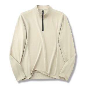 Áo Thun Thể Thao Nam Dài Tay Cổ Đứng Nửa Khóa Kéo Chạy Bộ Thể Thao Ngoài Trời Nhanh Khô Thoáng Khí Ấm Áp Polyester